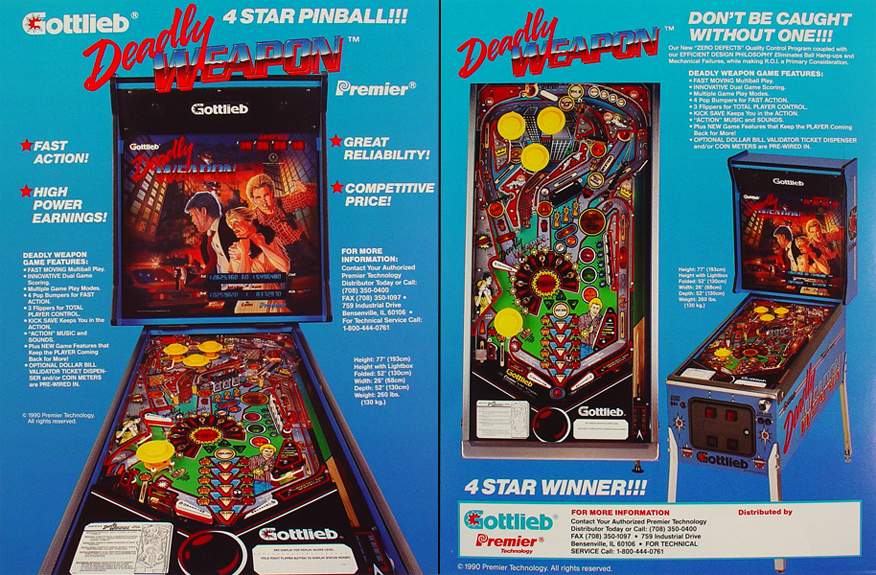 DEADLY WEAPON (Gottlieb) Flyer