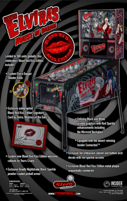ELVIRA HOH Blood Red Kiss Edition (Stern) Flyer