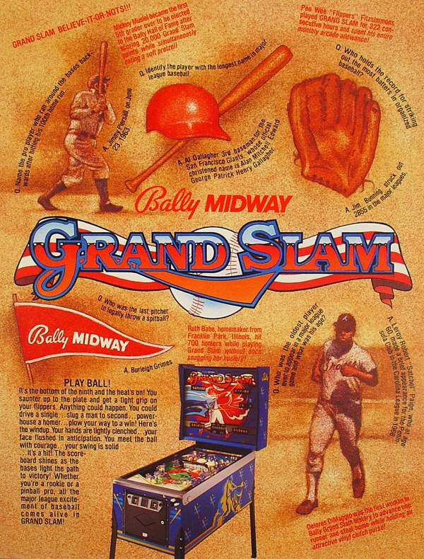 GRAND SLAM (Bally 1983) Flyer