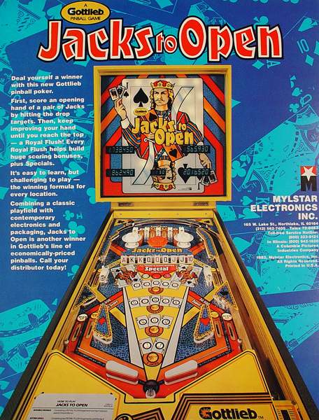 JACKS TO OPEN (Gottlieb 1984) Flyer