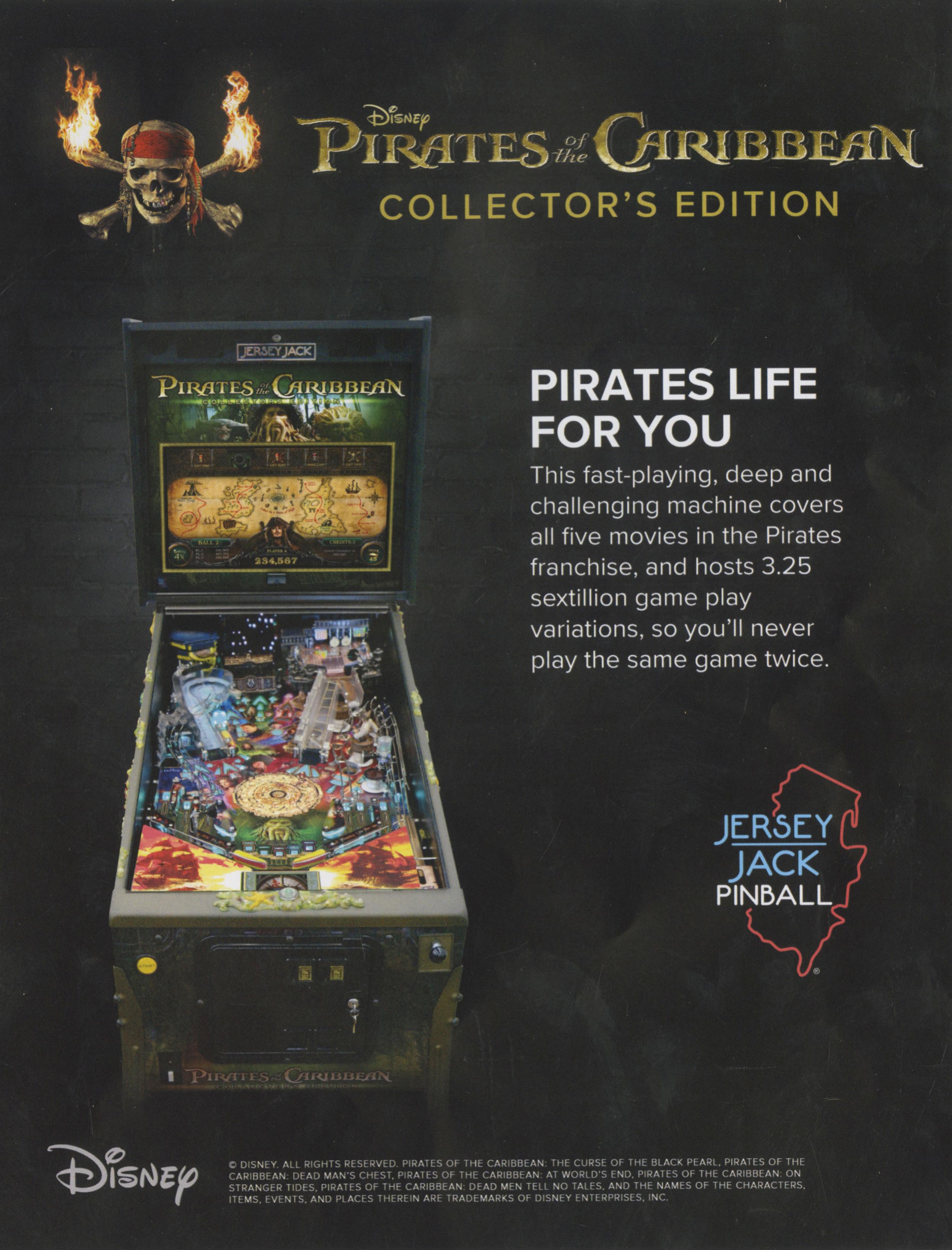 PIRATES OF THE CARRIBEAN CE (Jersey Jack Pinball) Flyer