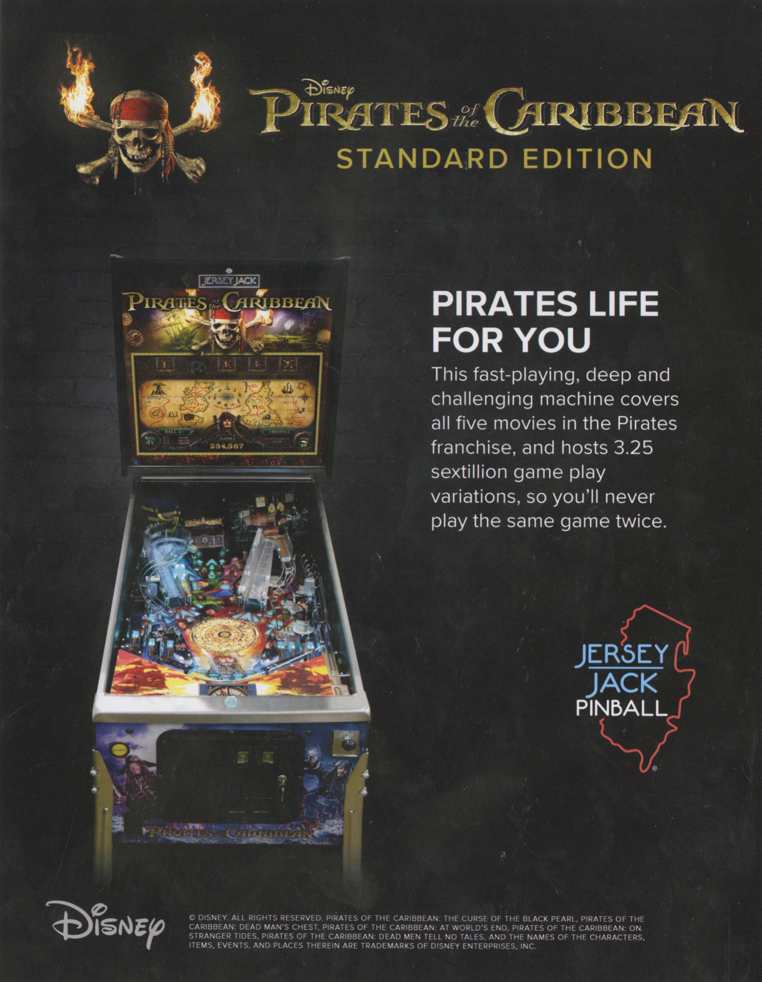 PIRATES OF THE CARRIBEAN SE (Jersey Jack Pinball) Flyer
