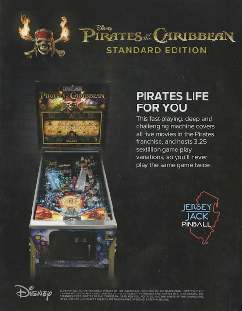 PIRATES OF THE CARRIBEAN SE (Jersey Jack Pinball) Flyer