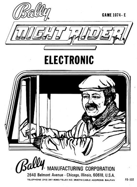 FO-532 - NIGHT RIDER SS (Bally) Manual - Marco Specialties Pinball Parts