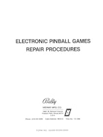 Bally Electronic Pinball Repair Procedures