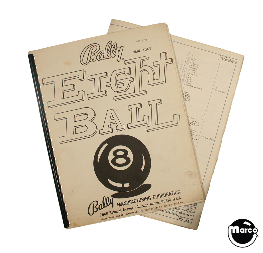 EIGHT BALL (Bally 1977) Manual/Schematic Original