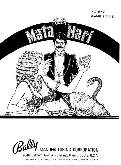 MATA HARI Solid State (Bally) Manual