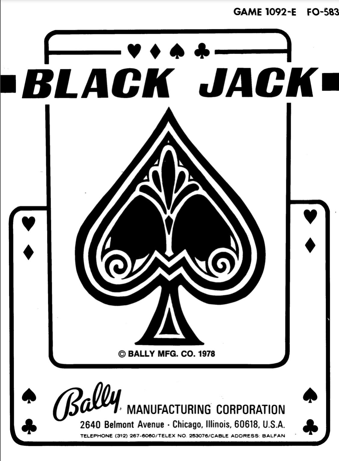 BLACK JACK (Bally) Manual Solid State