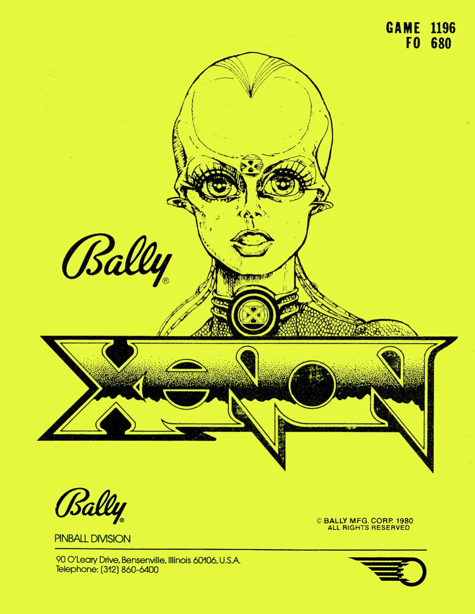 XENON (Bally) Manual & schematic