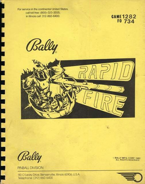 RAPID FIRE (Bally) Manual & schematic