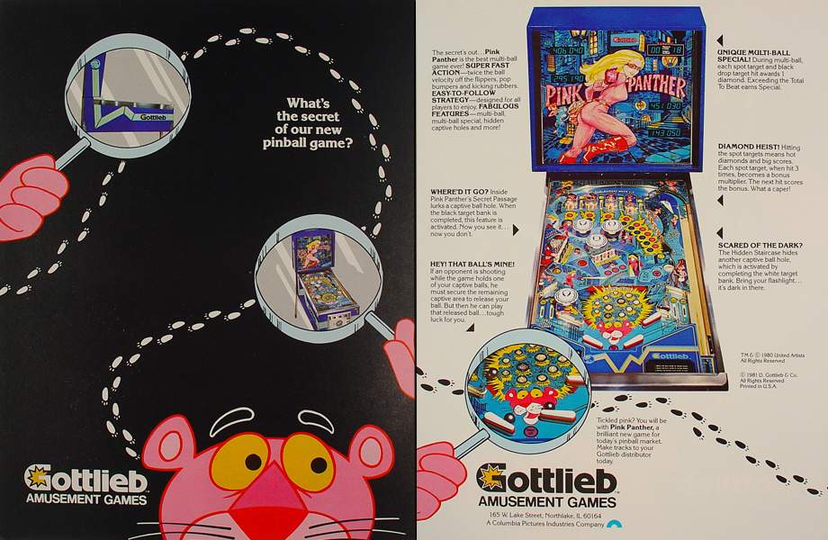 F-PINKPANTHER - PINK PANTHER (Gottlieb) Flyer - Marco