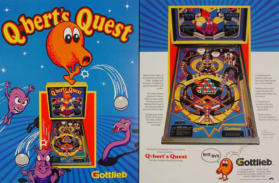 Q*BERT'S QUEST (Gottlieb) Flyer