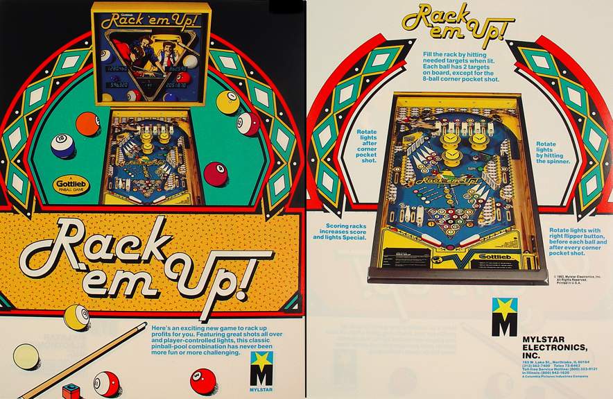 RACK EM UP (Gottlieb) Flyer