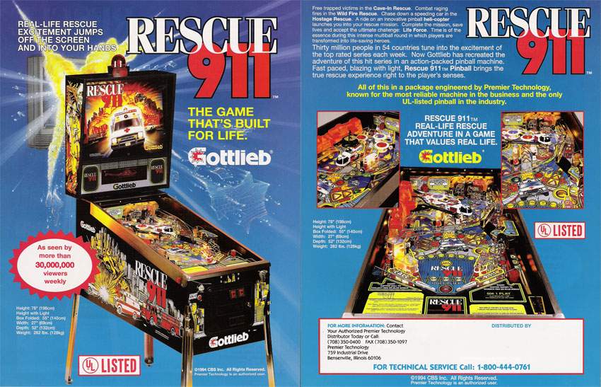 RESCUE 911 (Gottlieb) Flyer