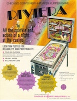 RIVIERA Pinball (Chicago Coin) Flyer