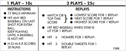 FLASH BASEBALL (Midway) Score Cards