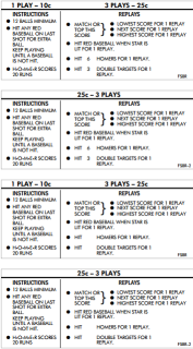 FLASH BASEBALL (Midway) Score Cards