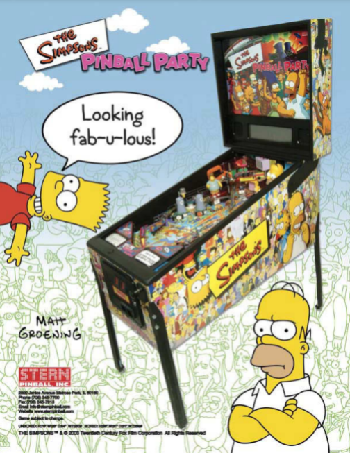 SIMPSONS PINBALL PARTY (Stern) Flyer