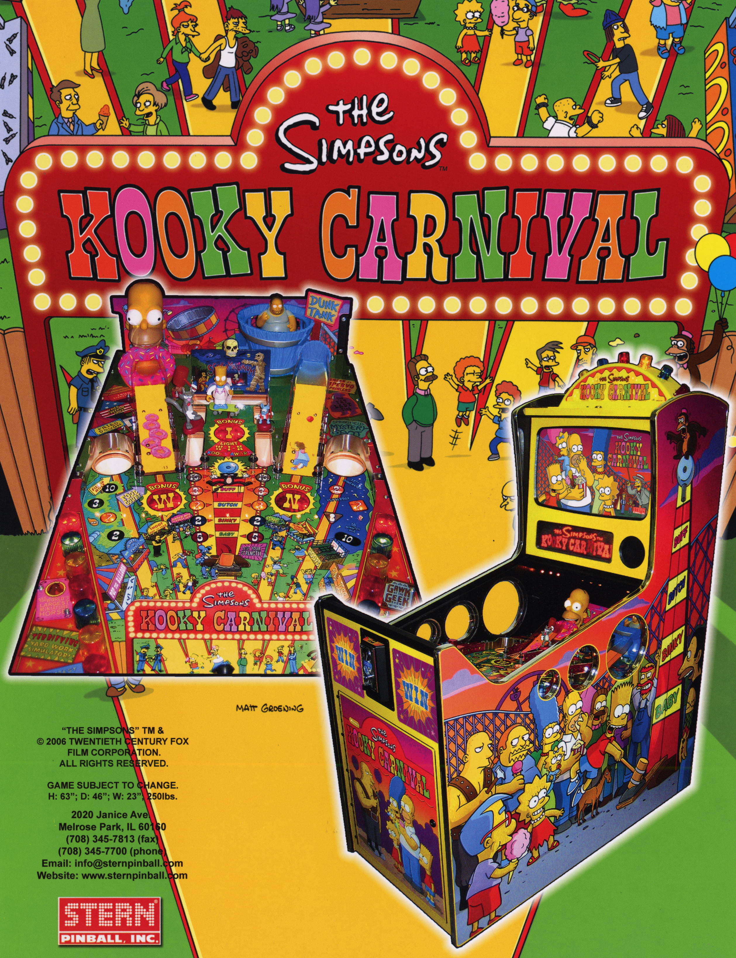 SIMPSONS KOOKY CARNIVAL (Stern) Flyer