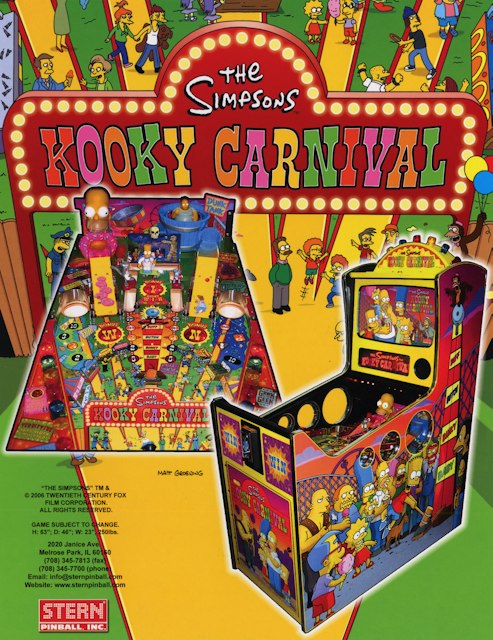 SIMPSONS KOOKY CARNIVAL (Stern) Flyer