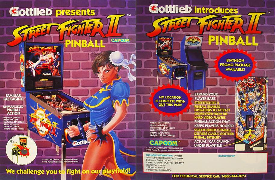 STREET FIGHTER II (Gottlieb) Flyer