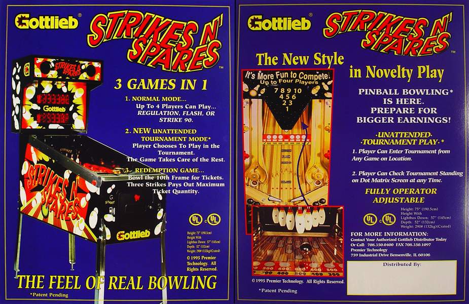 STRIKES & SPARES (Gottlieb) Flyer