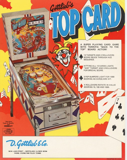 TOP CARD (Gottlieb) Flyer