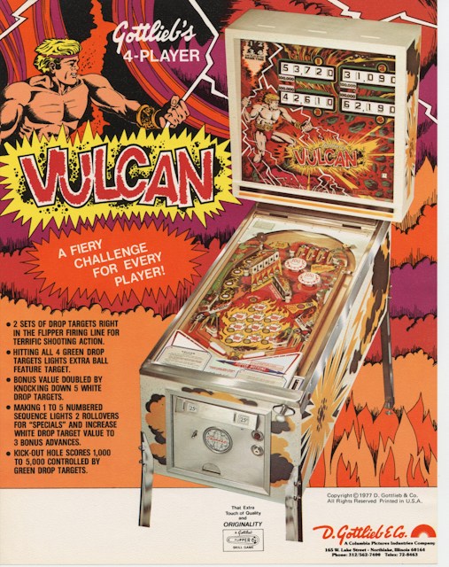VULCAN (Gottlieb) Flyer