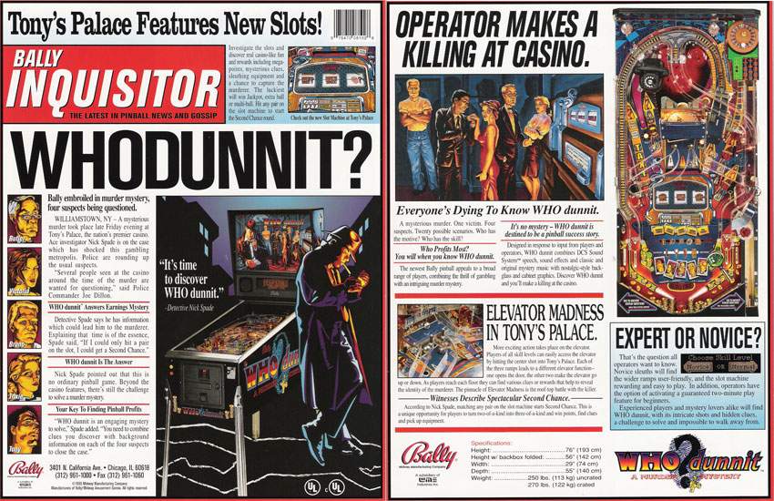 WHO DUNNIT (Bally) Flyer