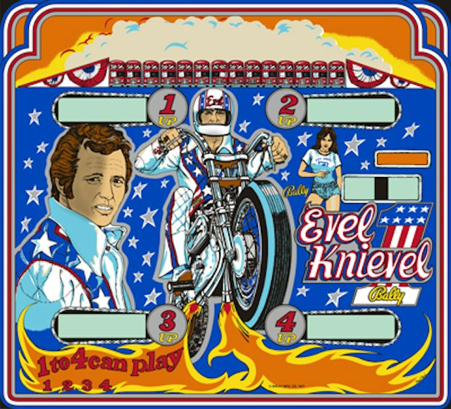 EVEL KNIEVEL (Bally) Backglass