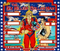 SIX MILLION DOLLAR MAN (Bally) Backglass