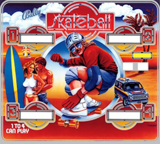 SKATEBALL (Bally) Backglass