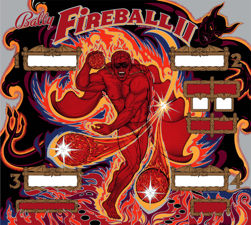 FIREBALL II (Bally) Backglass