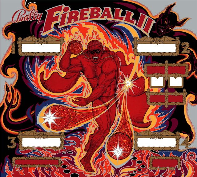 FIREBALL II (Bally) Backglass