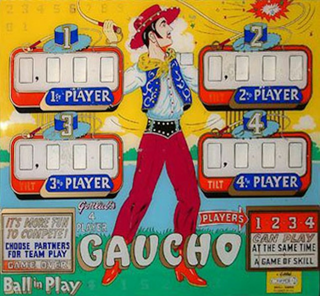 GAUCHO (Gottlieb) Backglass