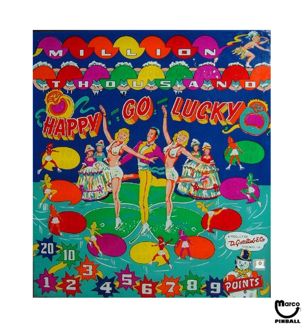 HAPPY GO LUCKY (Gottlieb) Backglass