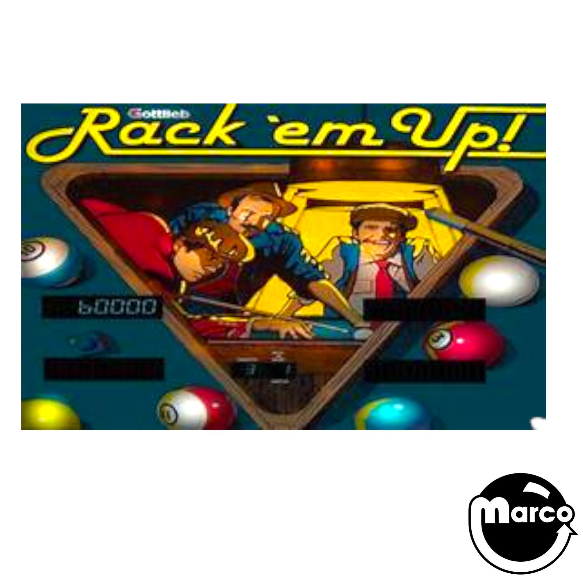 RACK EM UP (Gottlieb) Backglass