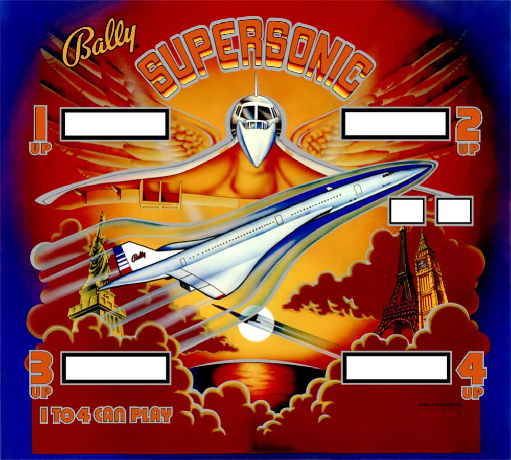 SUPERSONIC (Bally) Backglass