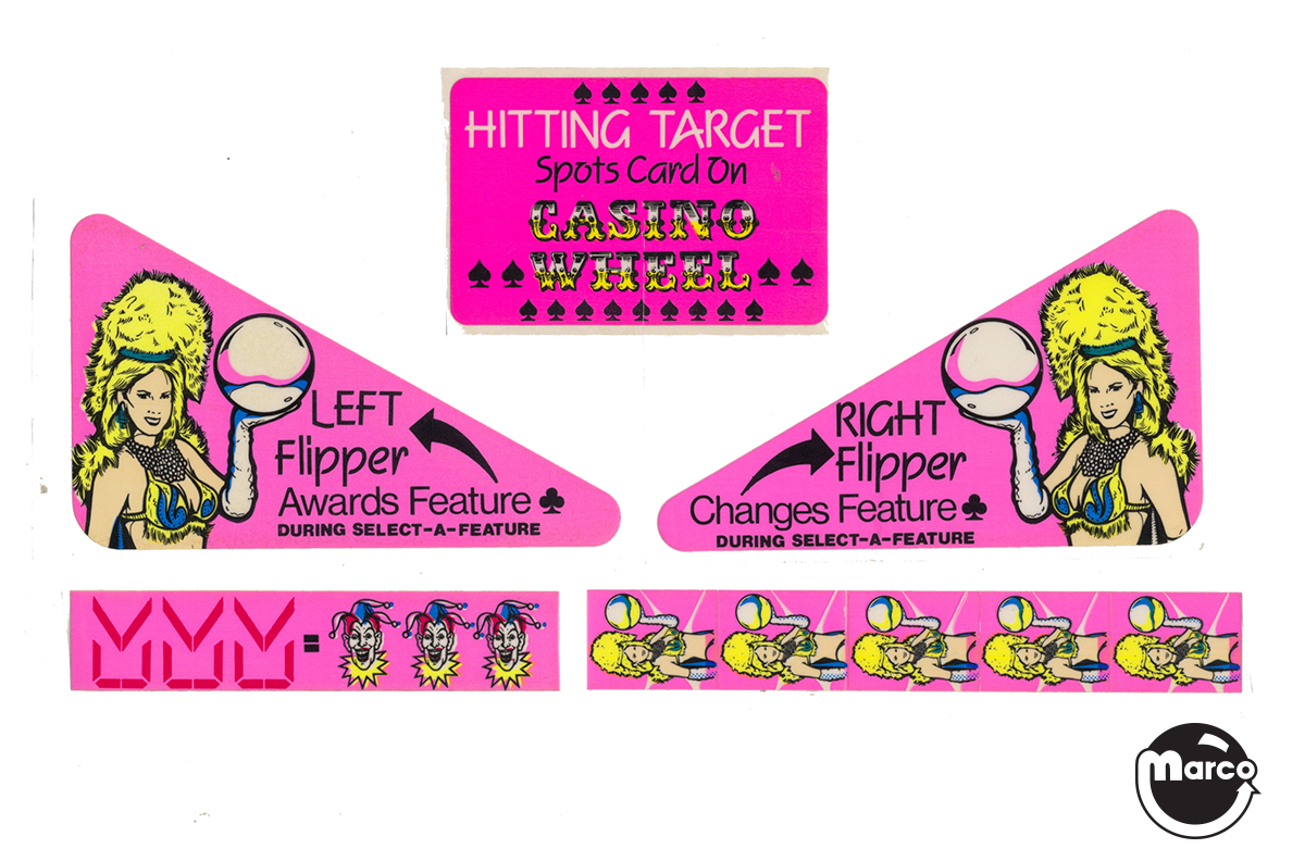 GTB-DL723 - VEGAS (Gottlieb) Decal set - Marco Specialties Pinball