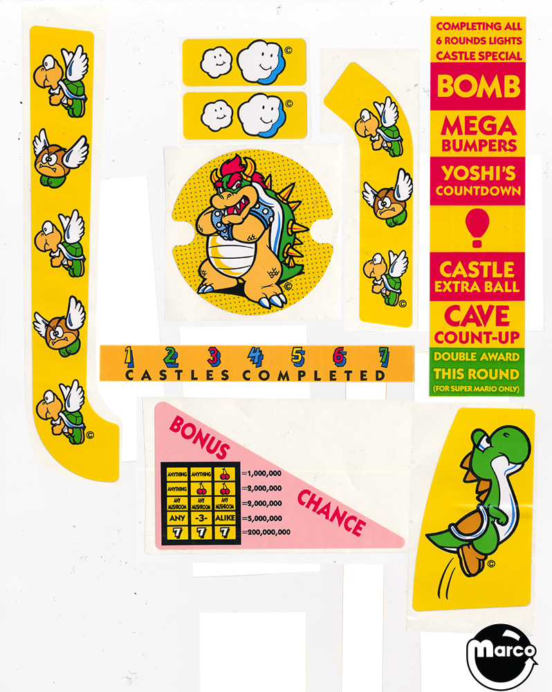 SUPER MARIO BROS (Gottlieb) Decal set GTB-DL733 | Marco Specialties