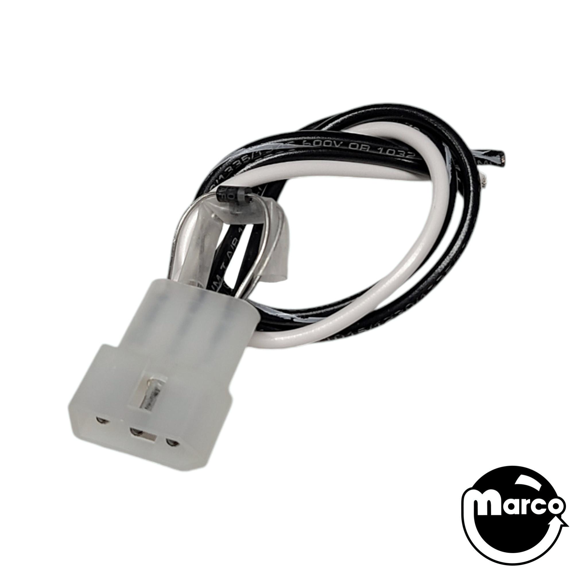 3 Postion .093 connector with 6 inches of wire and two diodes