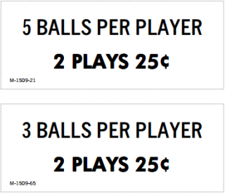 JOUST (Bally) Score Cards