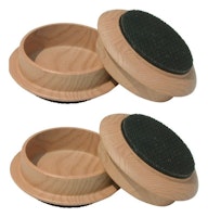 Leg Leveler Cups - plastic wood grain 4 piece set