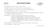 GOLD BALL (Bally) Score Cards (10)