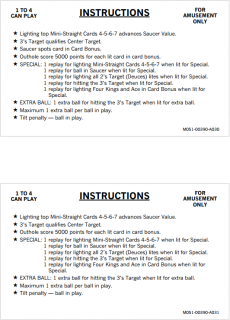 KINGS OF STEEL (Bally) Score Cards (10)