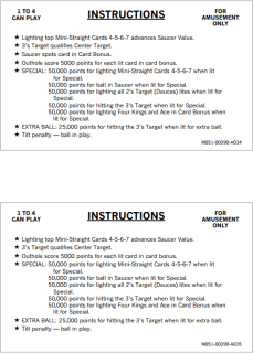 KINGS OF STEEL (Bally) Score Cards (10)