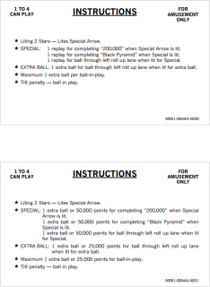 BLACK PYRAMID (Bally) Score Cards