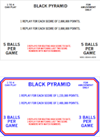 BLACK PYRAMID (Bally) Score Cards