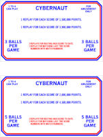 CYBERNAUT (Bally) Score Cards (9)