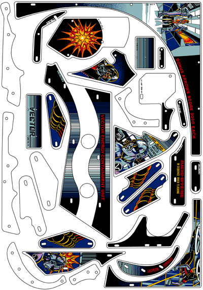 M-1330-194 - VECTOR (Bally) Playfield plastic set - Marco